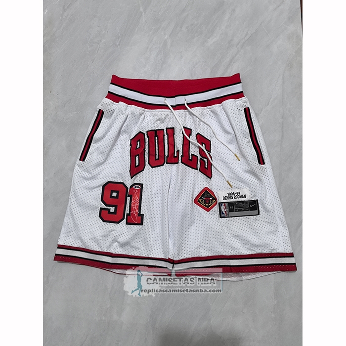Pantalone Chicago Bulls Mitchell & Ness Just Don 1996-97 Blanco